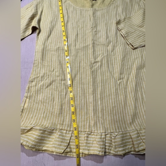 LUNGO L’ARNO Yellow with white stripes tunic size L. - Picture 13 of 13
